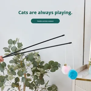 ของเล่นแมวแบบมีสายคล้องคอ ยี่ห้อ Manufacturers Sales รุ่น Bell Wire Cat Interactive พร้อมขนนกและแท่งไม้สำหรับล่อแมว - Product Image 4