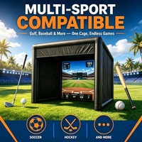 Tente de simulation de golf gonflable pour entraînement intérieur/extérieur avec écran d'impact pour la pratique sportive