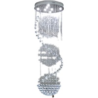 Lustre suspendu en cristal de luxe moderne Loft Duplex Escalier Lustre à cordon suspendu