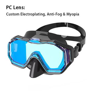 कारखाने की आपूर्ति 1 मास्क के साथ 180 पैनोरमिक व्यू स्नॉर्कल मास्क, स्नॉर्कल मास्क एंटी-फॉग एंटी-लीक डाइविंग मास्क स्नॉर्केल फिविंग मास्क स्नॉर्कल फिंग्स सेट - Product Image 4