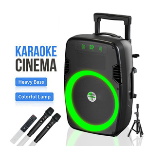 Altavoz Portátil DP-1519 Nuevo de 15 Pulgadas con Micrófono Inalámbrico RGB para Karaoke, Alta Potencia, KTV, Mini USB, AUX - Product Image 1