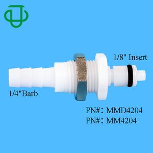 Acetal 1/4 "Schlauch Barb Ventil CPC Kupplung Einsatz Schott platte Montage Schnell kupplung mit automatischem Absperr ventil - Product Image 2