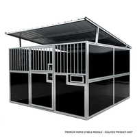 Box de manège en acier galvanisé de 3,6 m avec toit et panneaux en HDPE pour club d'équitation