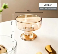 Glazen ijsbeker, loodvrij glazen dessertbekers met voet voor trifle, parfait, sundae en noten, glazen fruitparfaitbekers