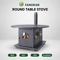 Brûleur à granulés de bois Fangran 120Y 8kW pour petite table de réunion, foyer à double combustible pour salle à manger familiale