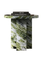 Table d'appoint ronde en marbre naturel de luxe italienne vert irlandais pour salon, mobilier haut de gamme design