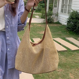 Bolso de mano de paja tejido a mano, bolso de hombro suave de gran capacidad para uso diario, verano 2023 - Product Image 3