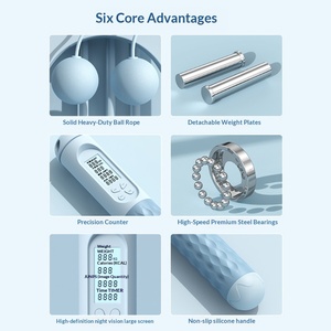 <span class=keywords><strong>Corde</strong></span> à <span class=keywords><strong>sauter</strong></span> en PVC transfrontalière intelligente sans fil avec compteur, <span class=keywords><strong>corde</strong></span> lestée, accessoires sportifs, grande boule, vente en gros - Product Image 2
