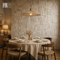 Styles personnalisables, panneaux en pierre 3D, marbre naturel, multiples spécifications, revêtement mural en marbre, décoration murale
