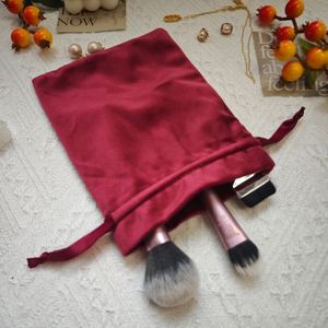 Pochette en velours imprimée personnalisée de haute qualité avec cordon de serrage pour emballage, couleur violet baie, pour cosmétiques, bijoux et cadeaux (vente en gros) - Product Image 4