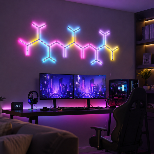 RGB Modular Y-Shape LED Gaming Light Bar Smart App Control DIY Splicing Wall Lamp for Gaming Room Bedroom Aesthetic Room Decor