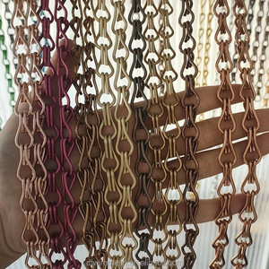Cortina Decorativa de Malla Metálica con Eslabones de Cadena de Doble Gancho, Cortina de Cadena Dorada Anodizada para Decoración de Interiores Modernos - Product Image 4