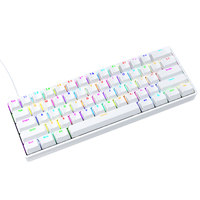 Bedraad USB Type-C Draagbaar extern laptop-desktoptoetsenbord 61 toetsen Hot-swappable Mechanisch gevoel RGB-achtergrondverlichting Mini