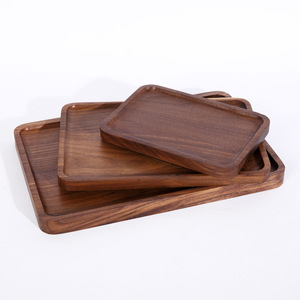 Plateau de service rectangulaire <span class=keywords><strong>en</strong></span> <span class=keywords><strong>bois</strong></span> de noyer écologique avec surface vernie <span class=keywords><strong>pour</strong></span> le thé/le café - Product Image 5