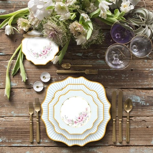 Vajilla de porcelana ovalada de forma Irregular para hotel <span class=keywords><strong>bonna</strong></span>, juego de platos de cena de cerámica de alta calidad, platos de lujo - Product Image 6