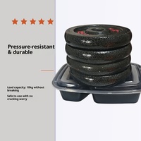 Boîte à lunch jetable blanche à double compartiment, style américain, avec pochette à compartiments séparés, compatible micro-ondes, pour livraison en restaurant