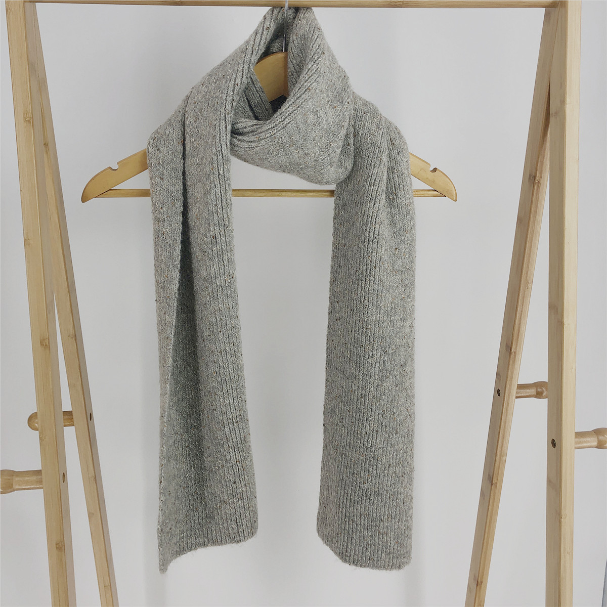 Женский вязаный шарф в рубчик, теплый мягкий длинный толстый кашемировый зимний комплект из шапки и шарфа