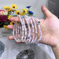 Bracelets facettés en Lépidolite et Aigue-marine, sculptés à la main, pierres de guérison Reiki, bijoux en cristal pour cadeau - Vente chaude