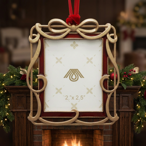 Classic Zinc Alloy Rectangle Machine-Made 1 Color Hanging Ornament 2x2.5 Inch Painted <b>Frame</b> High Quality Christmas Tree Decor - Product Image 3