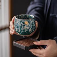 Tasse à thé en céramique à glaçure réactive, tasse à thé chinoise Gongfu, tasse personnelle pour cérémonie du thé, cadeau pour la maison ou le bureau