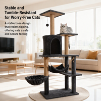 Arbre à chat de luxe pour villa, griffoir multi-niveaux avec hamac, condo interactif pour chatons, tours à griffer en sisal