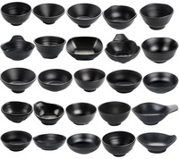 Ramen-cuencos de plástico para sopa, cuencos de melamina de alta calidad para restaurante, cuenco negro para Fideos, ramen