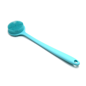 Brosse de bain exfoliante double face en silicone à long manche souple pour le corps, éponge de nettoyage longue pour le bain - Product Image 4