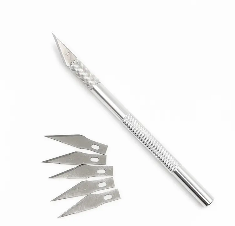 Coltello da intaglio artistico in lega di alluminio coltello da taglio coltello da taglio manico in lega + 6 lame 15G coltello da intaglio professionale