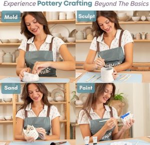 Kit de Arcilla para Cerámica de Secado al Aire Personalizable, Arcilla Natural Resistente a las Grietas <span class=keywords><strong>que</strong></span> se Endurece al Aire, Juego de Manualidades de Arte Hechas a Mano - Product Image 6