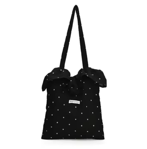 Bolsa de compras de lona de algodón ecológica de alta gama para mujer, con asa y logotipo personalizado impreso, para venta al por mayor. - Product Image 3