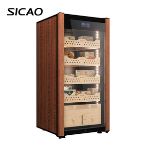 Large Luxury Constant Temperature And Humidity Control Cigar Cooler Spanish Cedar Wood Cigar Humidor Cabinet Humidor