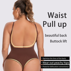 <span class=keywords><strong>Body</strong></span> Modellante Senza Cuciture per Donna, Scollo a V, <span class=keywords><strong>Schiena</strong></span> Scoperta, Effetto Snellente, Vendita Calda - Product Image 5
