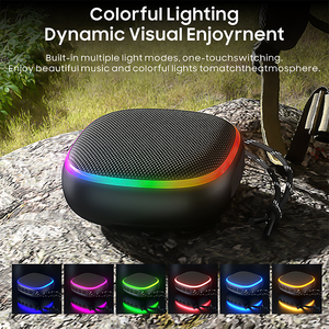ลำโพงไร้สายกันน้ำ IPX5ไฟ LED สีสันสดใสลำโพง BT5.3แบบพกพาขนาดเล็กอุปกรณ์เสริมด้านเสียง - Product Image 3
