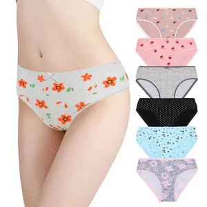 Vente en gros de slips imprimés classiques avec nœud mignon sous-vêtements féminins culottes en coton pour femmes lot de 3 culottes UOKIN pour filles