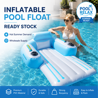 Chaises flottantes gonflables personnalisées avec coussins, lits flottants gonflables pour piscine, adaptés aux villas familiales