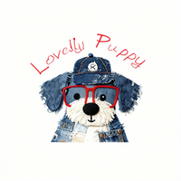 Camiseta con Estampado de Perrito Adorable, 100% Algodón Jersey 210GSM, Ropa Casual para Mujer, Transpirable y Duradera