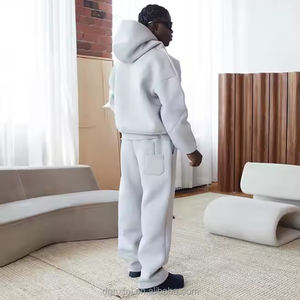 Custom Tracksuit Men Sweatsuit Blank <strong>Cut</strong> <strong>and</strong> <strong>Sew</strong> 100% Cotton Fleece Boxy <strong>Hoodies</strong> <strong>and</strong> Sweatpants Set Jogger Set - Product Image 2