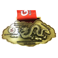 Médailles de sport personnalisées pas chères en forme de jeton 3D vintage en bronze et argent antique, prix d'usine, médailles de marathon