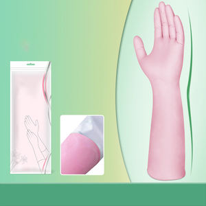 Gants de sécurité alimentaire en <span class=keywords><strong>latex</strong></span> sans poudre Gants en <span class=keywords><strong>latex</strong></span> jetables extra longs en nitrile pour la cuisine - Product Image 6