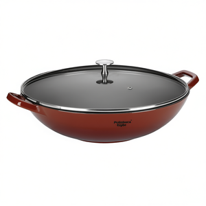 Wok con tapa de vidrio de 32 cm para cocinar a la wok - Product Image 2