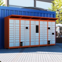 Casier de livraison intelligent en acier, boîte de stockage de colis avec contrôle électronique intégré, immeuble d'appartements et livraison de colis