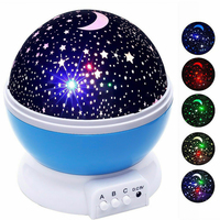 Lampe projecteur étoiles pour chambre d'enfant, veilleuse LED, lampe bébé décorative, projecteur rotatif étoiles et lune, lampe de table pour chambre d'enfant