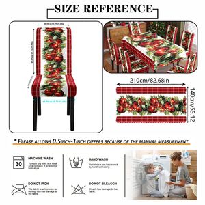 Giáng sinh ăn uống Bộ sưu tập Khăn trải bàn phổ ghế bao gồm vết kháng theo mùa lễ hội nhà bếp bên phụ kiện - Product Image 2