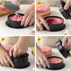 Presse à hamburgers 3-en-1 en plastique ABS de qualité alimentaire, antiadhésive et écologique, pour grillades de viande, moule à galettes de viande pour la cuisine - Product Image 6