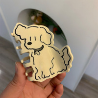 YJL Nouvelle pince à cheveux en acétate pour filles, style coréen, motif dessin animé chiot, couleur unie, 8 cm, tendance et mignonne