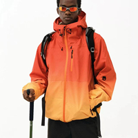 Veste imperméable de haute qualité à dégradé de couleurs, veste coupe-vent d'extérieur, veste coupe-vent à fermeture éclair avec capuche amovible, veste de pluie pour homme