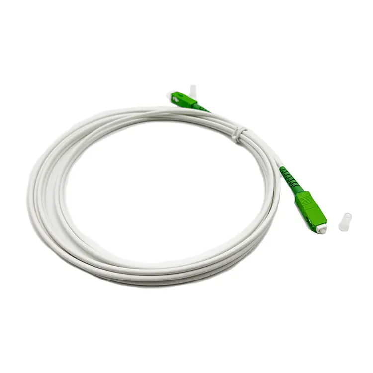 Fiber SC/APC to SC/APC Monomodo Sm Simplex white 9/125 Fiber Optic Patch Cable Singlemode G652D or G657A