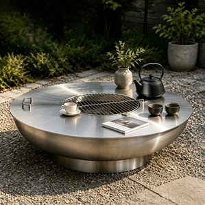 Parrilla Redonda Multifuncional para Barbacoa - Estufa de Carbón de Acero Inoxidable para Interiores y Exteriores, para Cocina Doméstica - Product Image 4