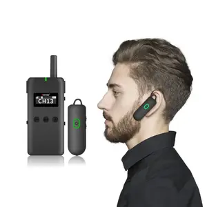 YARMEE Fone de ouvido sem fio multilíngue e simultâneo, comunicador de rádio para sistema de guia turístico de conferências, baterias