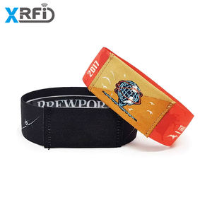 Venta al por mayor de fábrica, pulseras de tela elástica de 13,56 MHz, pulsera RFID impermeable, pulsera de pago NFC pasiva grabable - Product Image 5